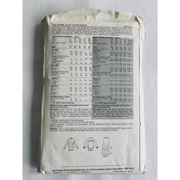 Vintage Butterick 3327 Misses Evan-Picone Sewing Pattern Sz 16 UNCUT 1980 - Picture 2 of 2